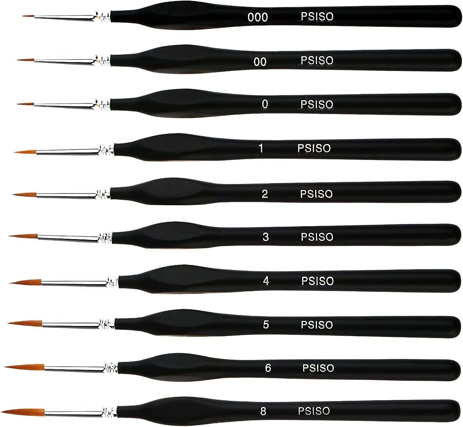 10 PCS Miniature Paint Brushes Fine Detail Micro Set 000-8 For Acrylic Oil