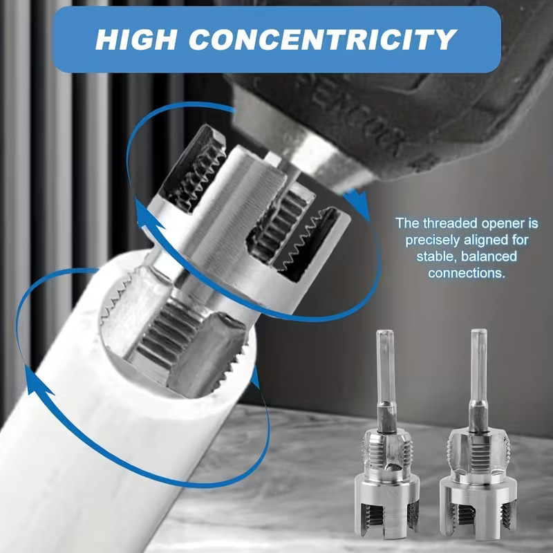 Integrated Internal & External Pipe Threading Tool Steel PVC Pipe Threader Kit