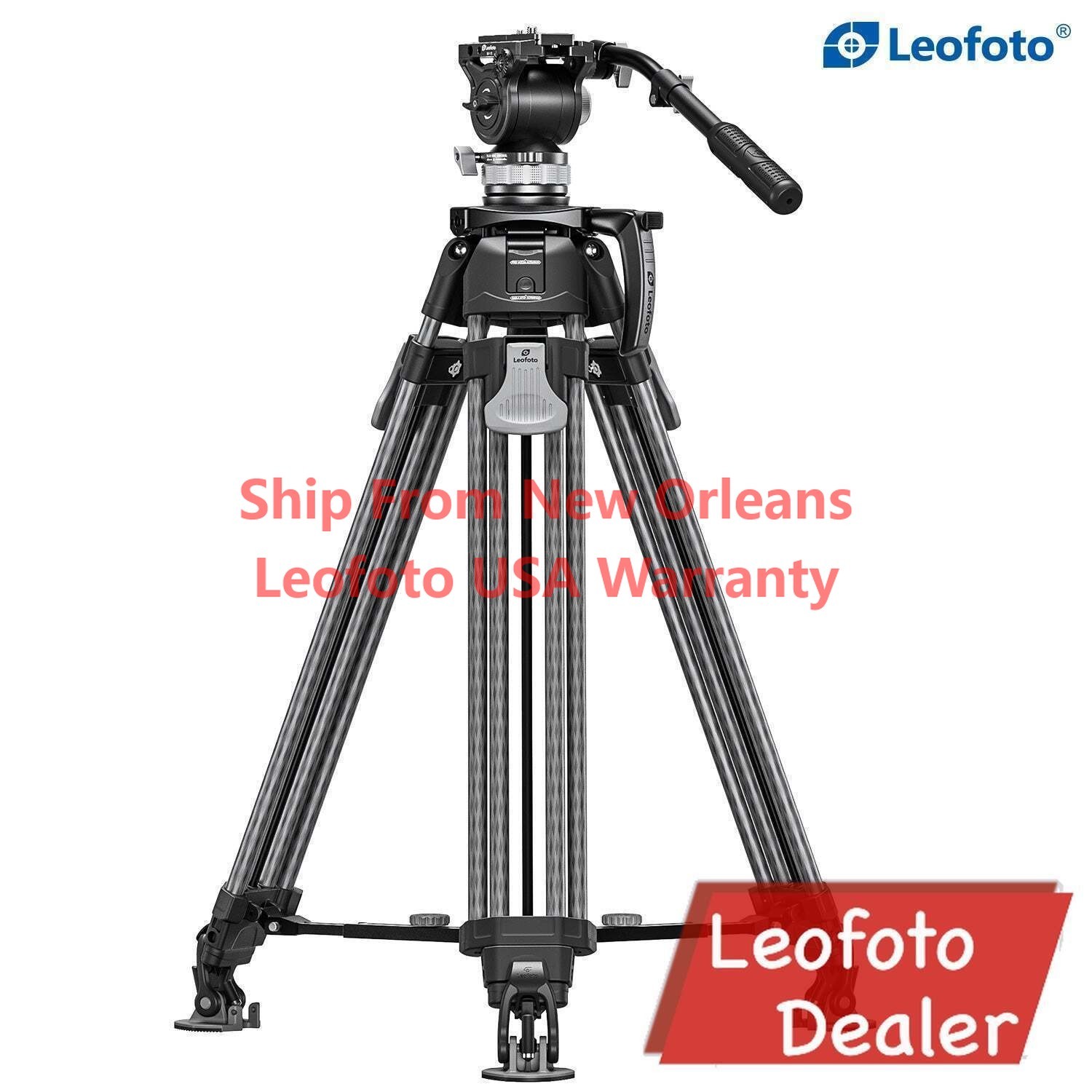 Leofoto LVF-163C+BV-15 Video Tripod and Fluid Head Set