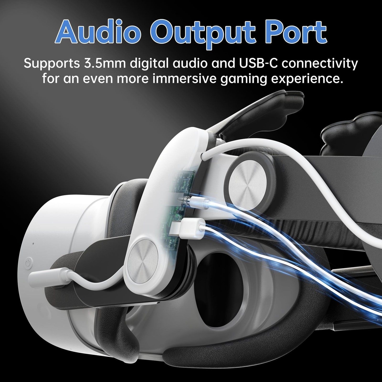 VR Head Strap Compatible with Meta Quest 3/3S ,8000mAh Fast Charging & Audio ...
