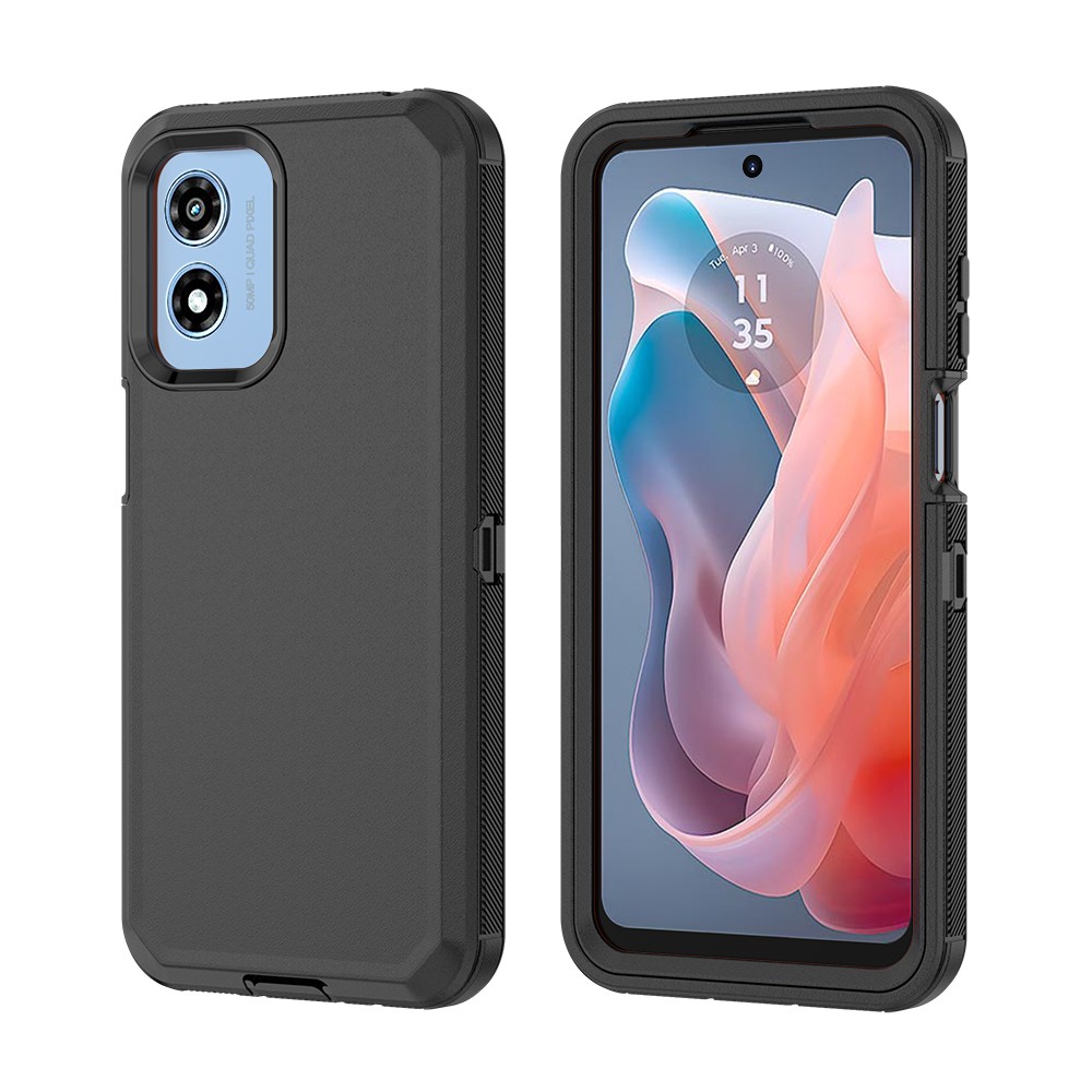 For Motorola Moto G Play (2024) 4G Case Protective Hybrid Cover+Tempered Glass