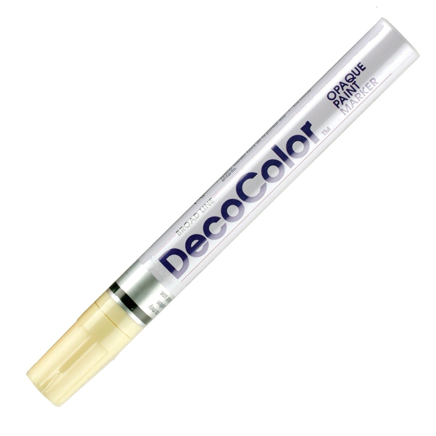300-42 Marvy DecoColor Opaque Paint Marker, Broad Tip, Cream Yellow, Pack of 3