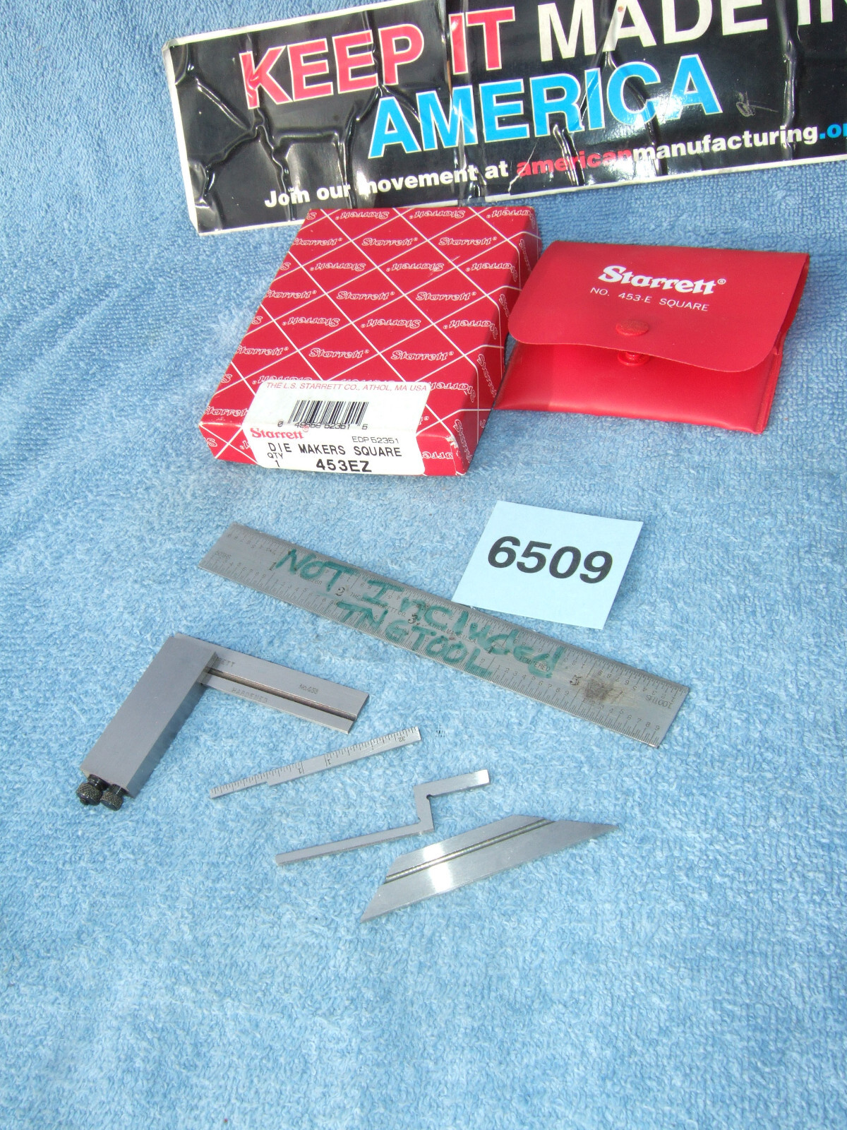 STARRETT 453 DIE-MAKERS SQUARE #3 VINTAGE USA MACHINIST 5 PIECES BOX NSPECTION!!
