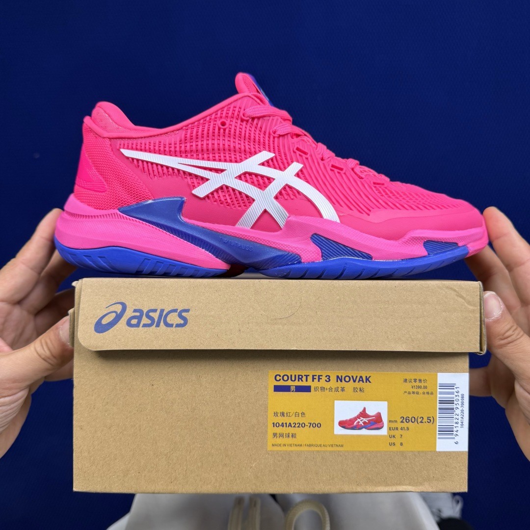 ASICS Court FF 3 Novak Bright Rose White 1041A220-700 Men's Size 4-11.5