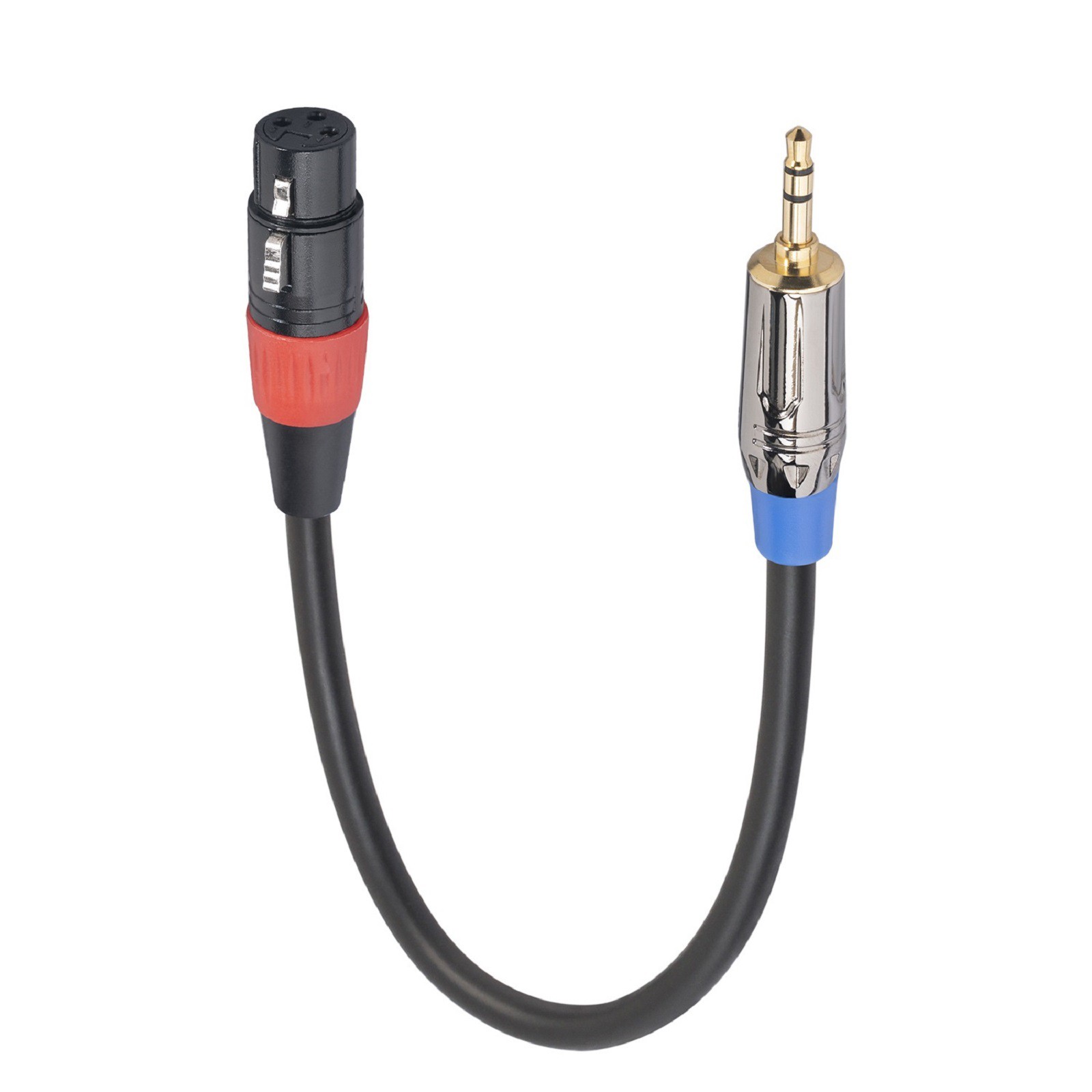 3.5mm TRS Male to 3Pin XLR Female Cable 0.3m For Live Streaming SoundCard