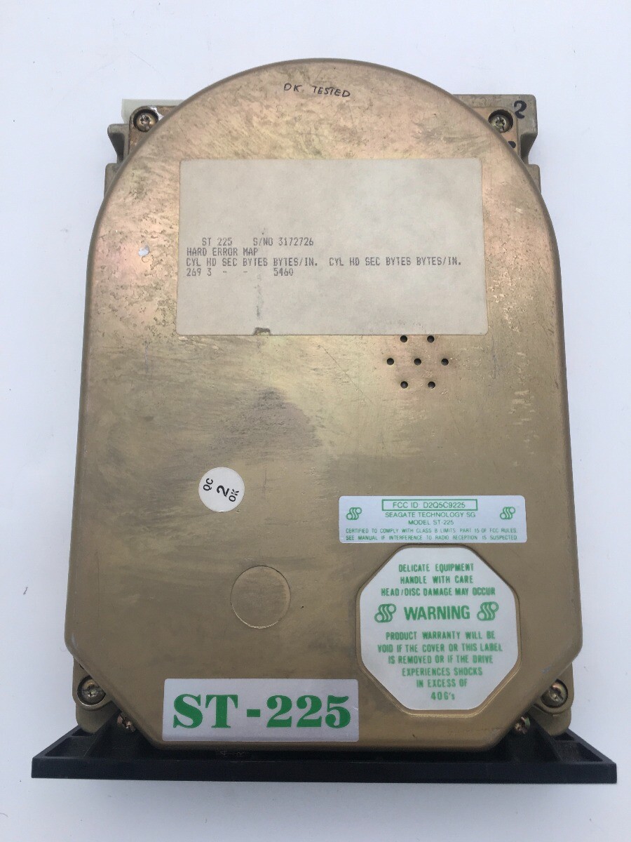 SEAGATE ST-225 20MB 5.25" MFM HDD,