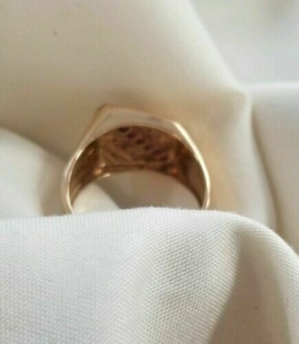 Lab-Created 2.30 Ct Princess Cut Ruby & Diamond Men's Ring 14K Yellow Gold FN