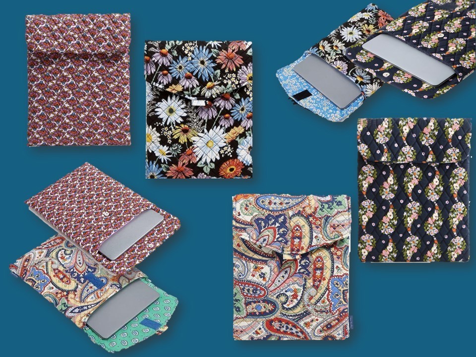 Vera Bradley Tablet/Tech Envelope Sleeve Med 13in End Opening Quilted NEW