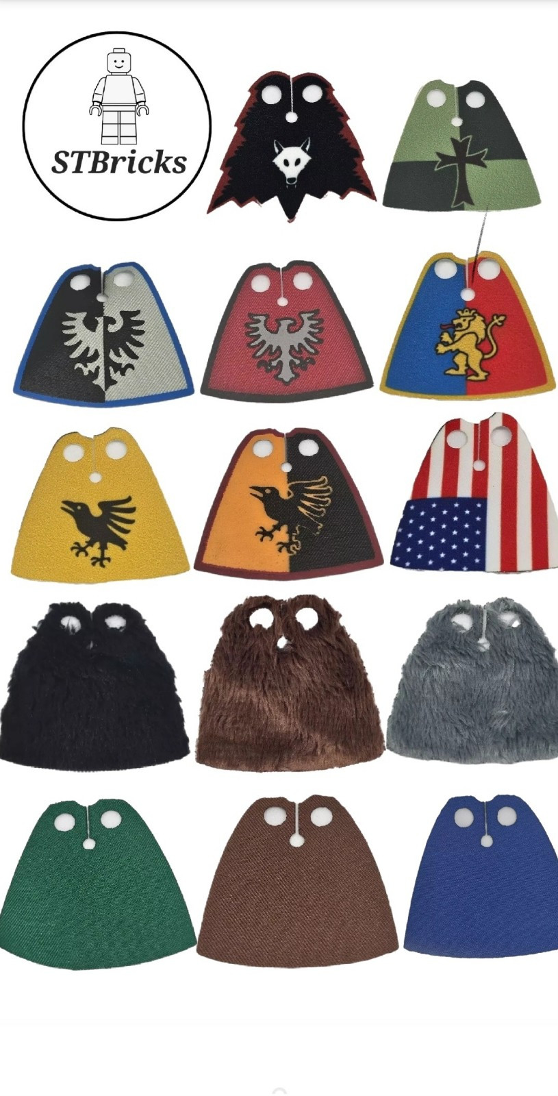 Cloth Capes For LEGO Minifigures You Pick - Star Wars LOTR Medieval Knights