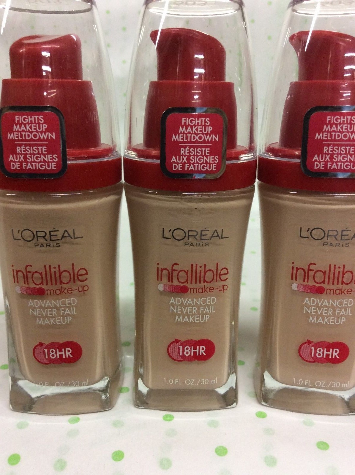 3 X L'Oreal Infallible Advanced Never Fail Makeup Foundation CLASSIC IVORY #603