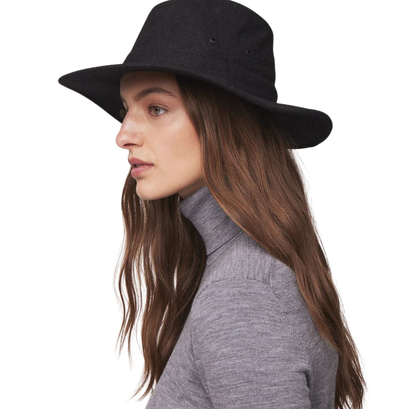 Tilley Tech-Wool Wide Brim Hat, Charcoal Mix, Medium