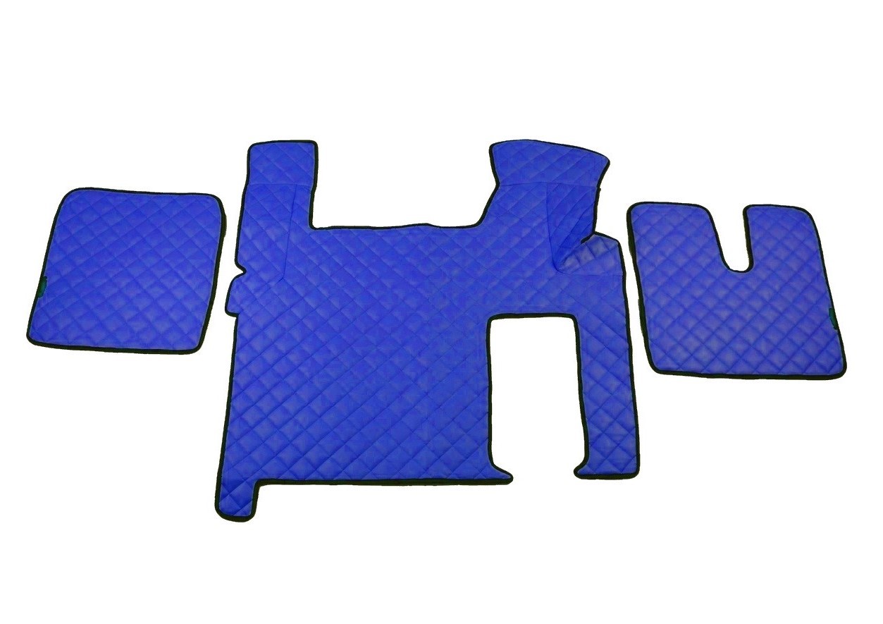Blue Eco Leather Floor Mats for MAN TGX 2010-2018 trucks RightHandDrive models