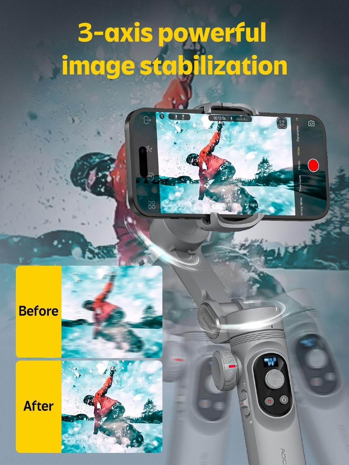 Smart X Pro Phone Gimbal for iPhone Android Smartphone Foldable Stabilizer OLED