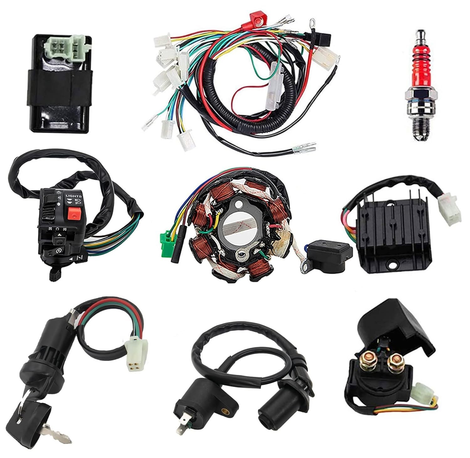 Complete Wiring Harness Kit with Electrics for ATV Quad 4 Wheelers 150CC-250CC
