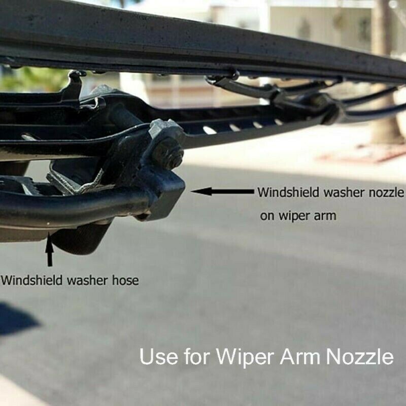 Hose Jet Pumps Kit Nozzle Pump Wiper With Connector ABS Plastic+Rubber