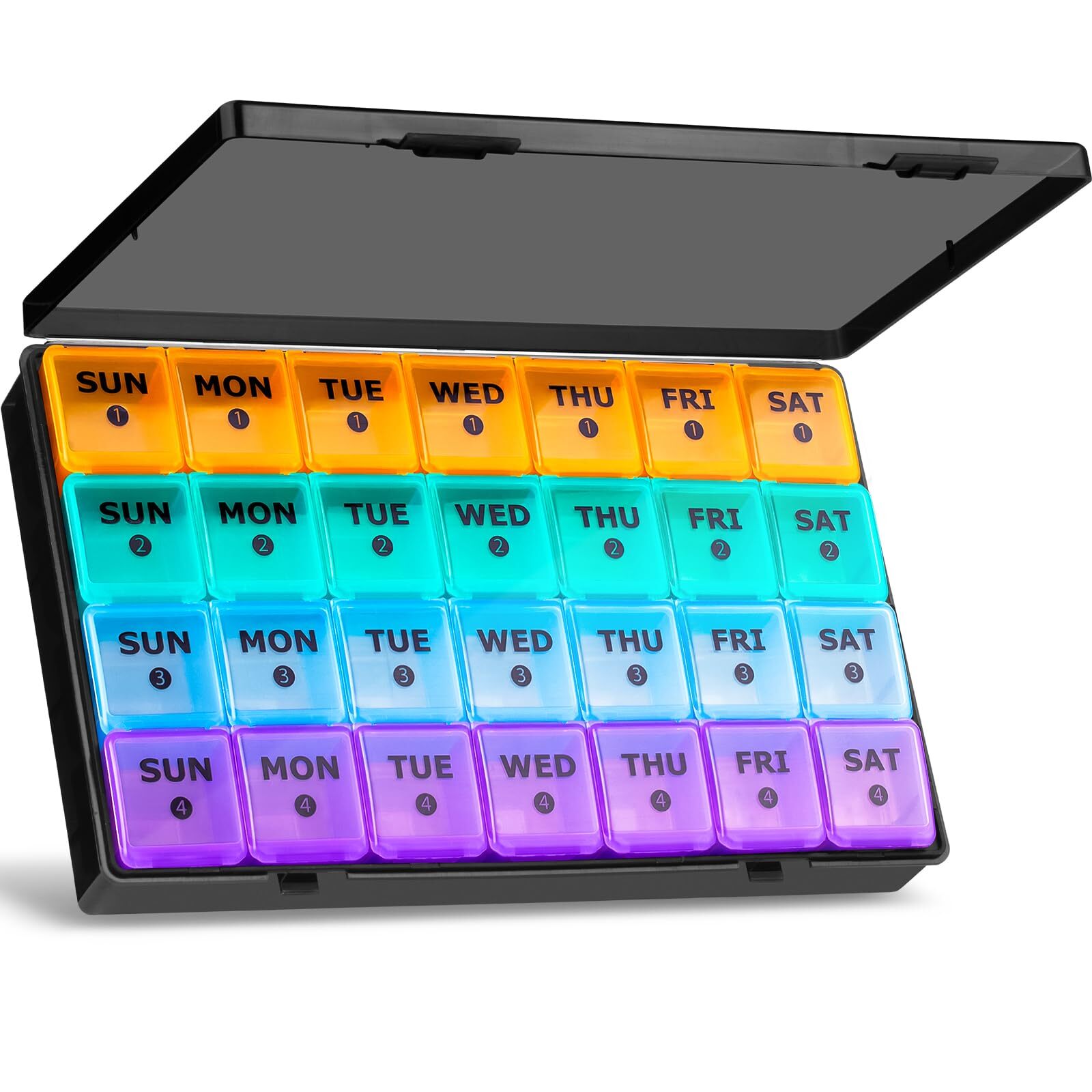 Xl Large Monthly Pill Organizer 4 Weeks 28 Day Pill Organizer Weekly Big Compart