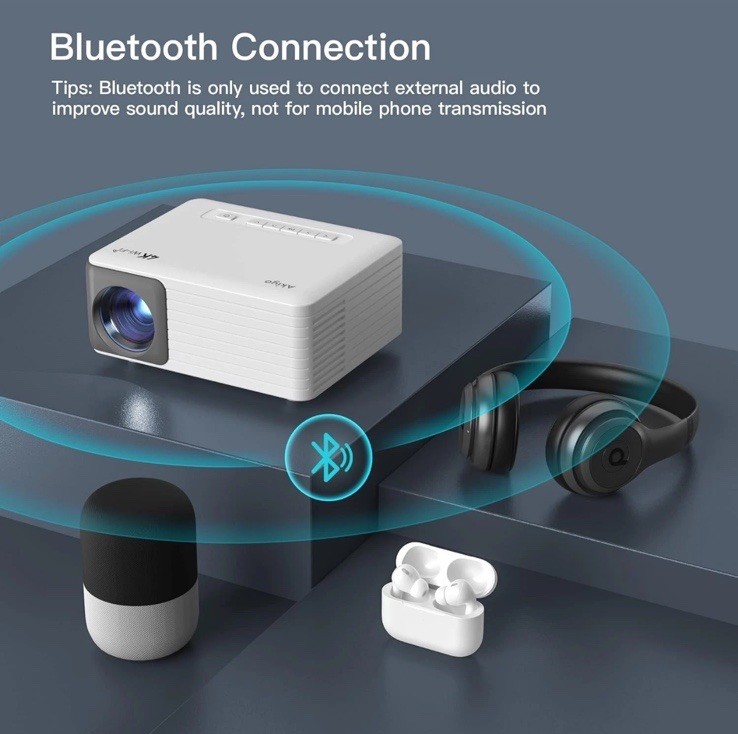 AKIYO O1 Mini LED Portable Projector with Projector Stand iOS/Android HDMI/PS5