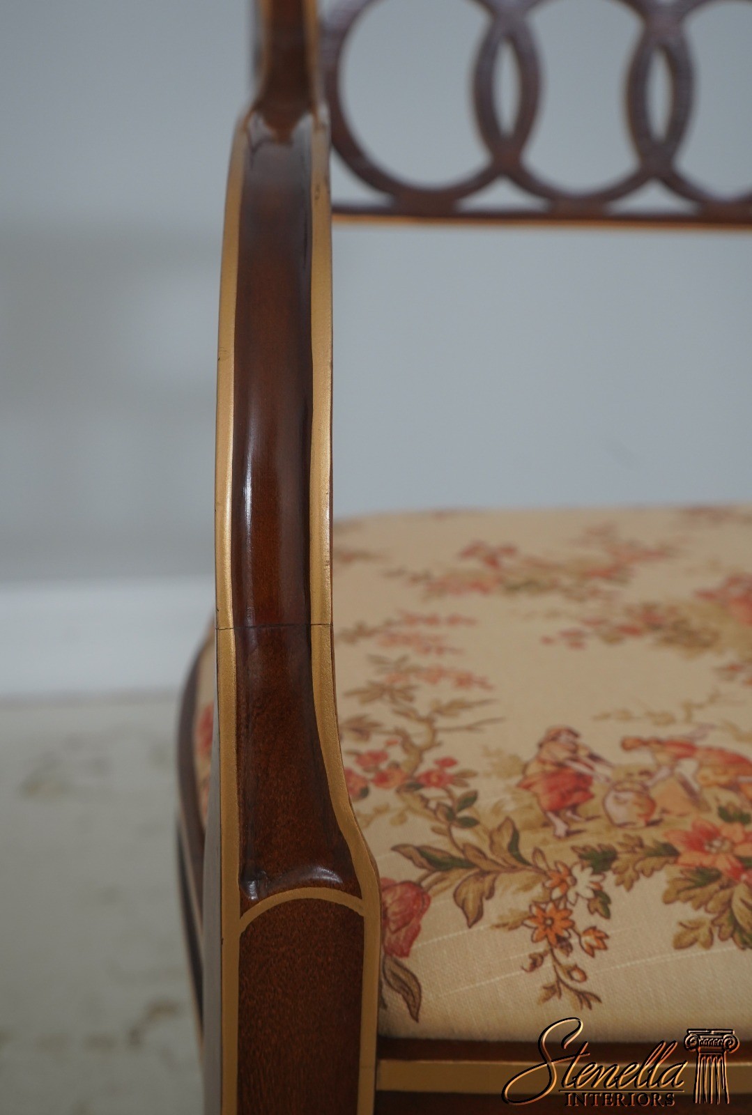 71774: Pair HICKORY CHAIR Regency Style Mahogany Armchairs