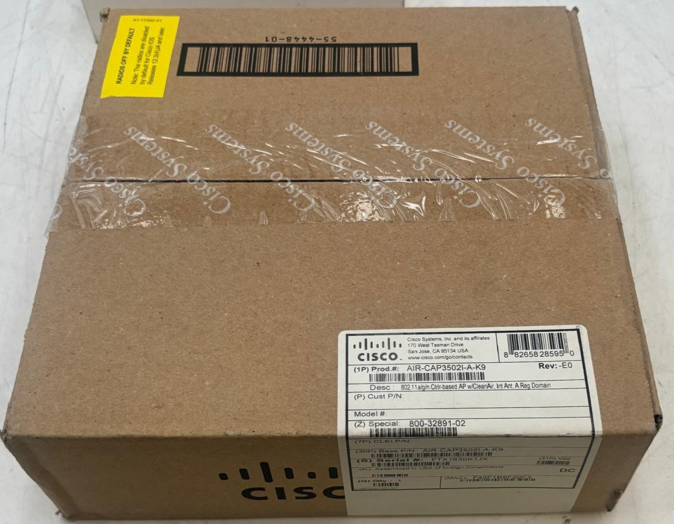 New CISCO AIR-CAP3502i-A-K9 802.11a/g/n Wi-Fi ACCESS POINT