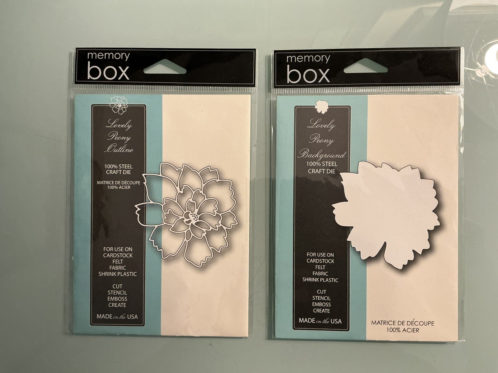 Memory Box “Lovely Peony” Outline & Background Cutting Dies Bundle (New)