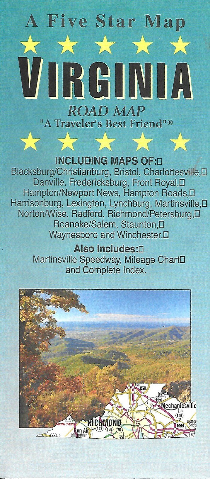State Map of Virginia, by Five Star Maps