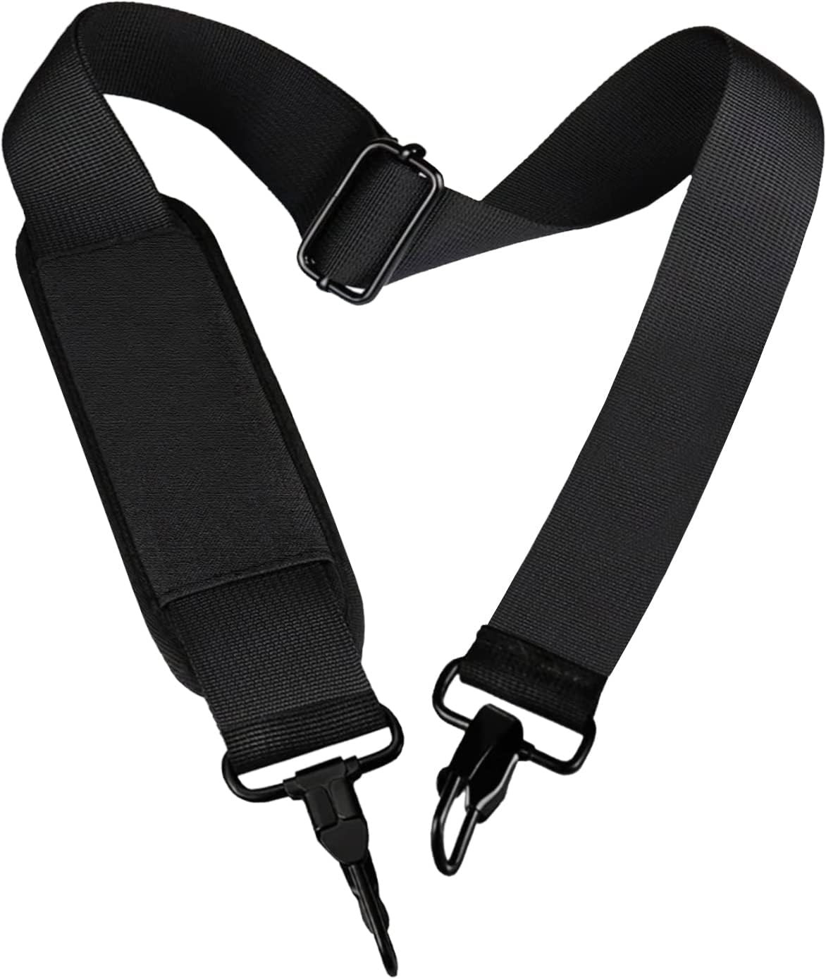 Adjustable Shoulder Strap 31.5" To 55" Replacement Bag Belt Metal Hooks Black