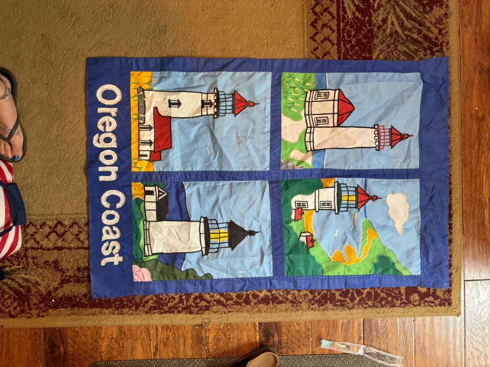 Oregon Coast Lighthouses Wall Hanging flag Quilt pattern Art READ