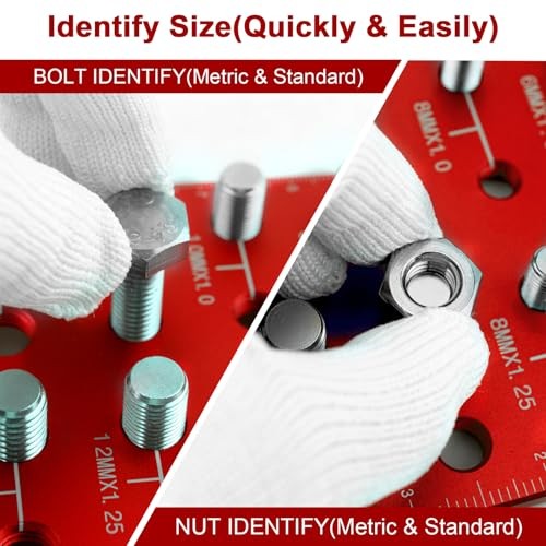 2Pcs Thread Checker, Nut and Bolt Thread Checker, Standard SAE and Metric,