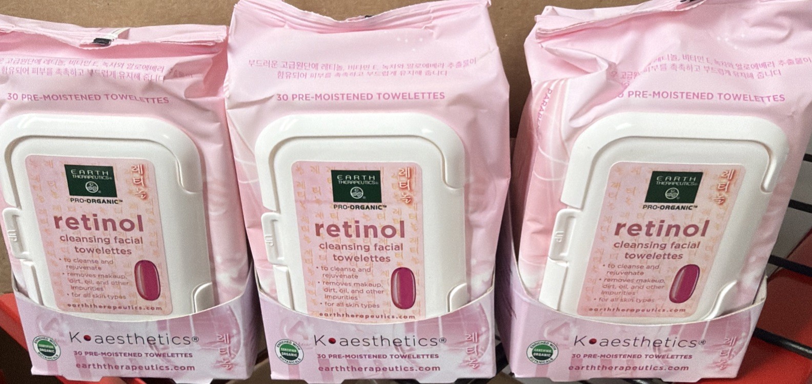 Earth Therapeutics Retinol Cleansing & Makeup Removing Facial Towelettes 30 Ct 3