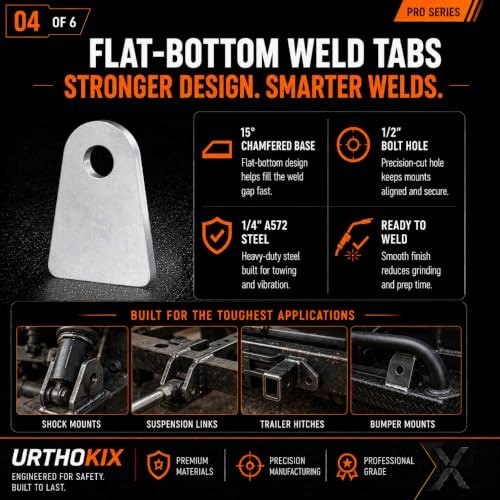 2 PCS Weld on Tabs, 1/2" Hole, 1/4" Thick – Shock Mount & Weld on Tabs 2 PCS