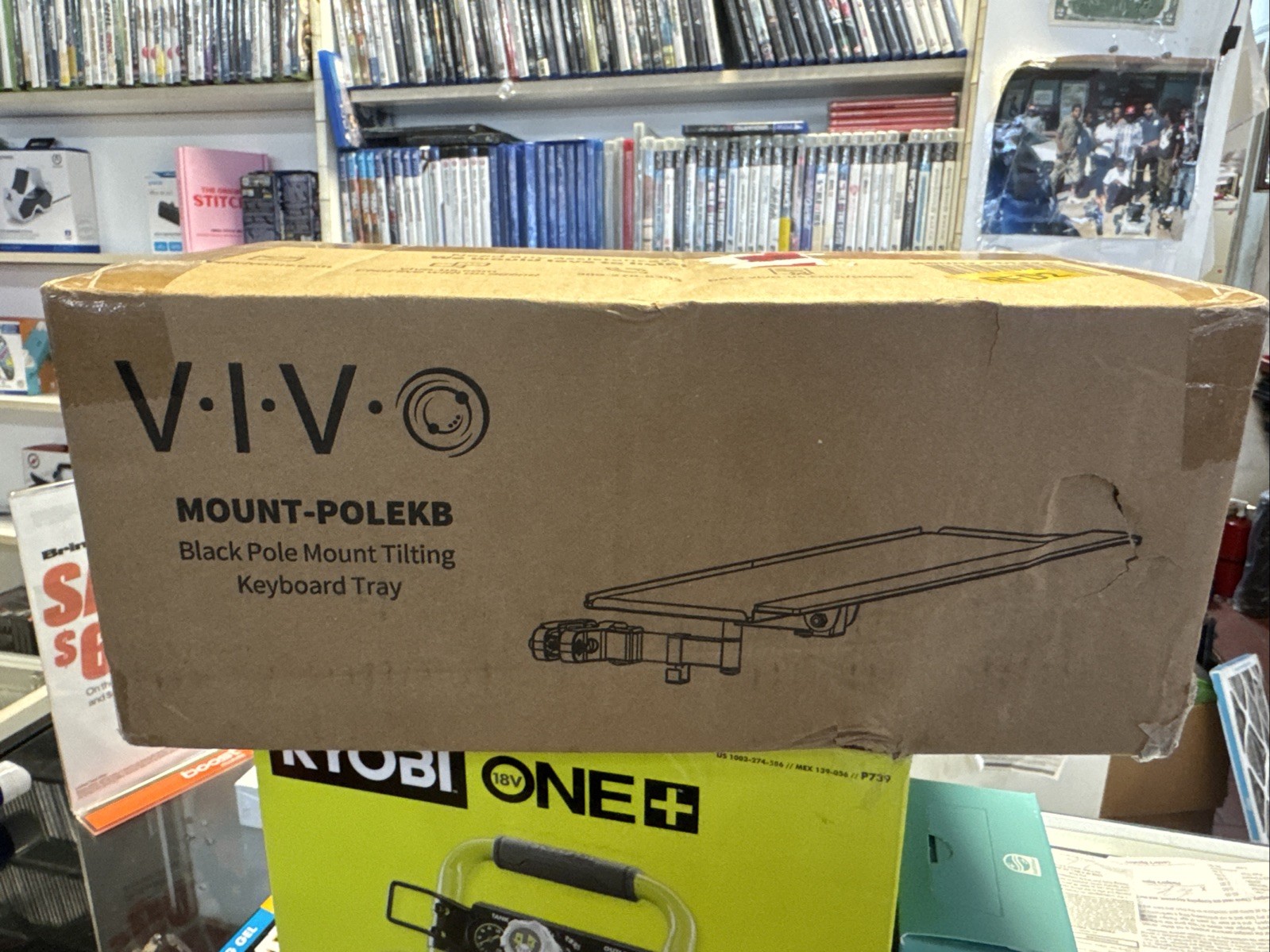 VIVO Steel Universal Full Motion Pole Mount, 26 Inch Keyboard and Mouse Tray