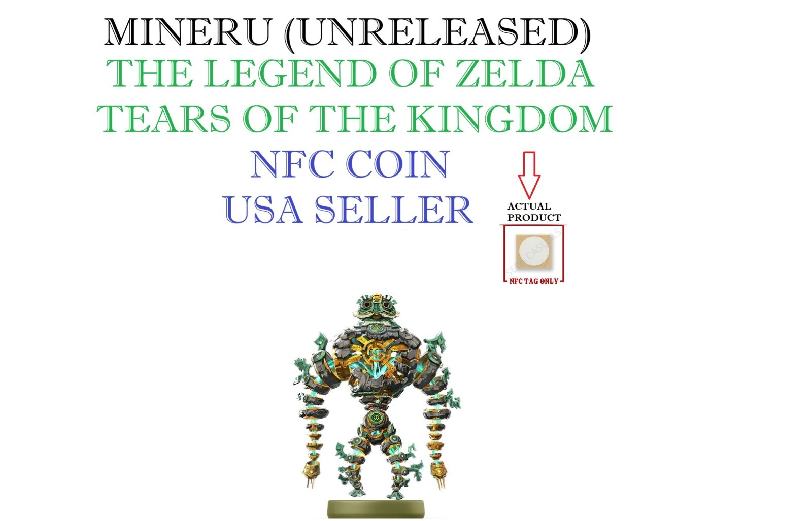 Mineru (Unreleased) - The Legend of Zelda - Amiibo NFC Coin - USA Seller