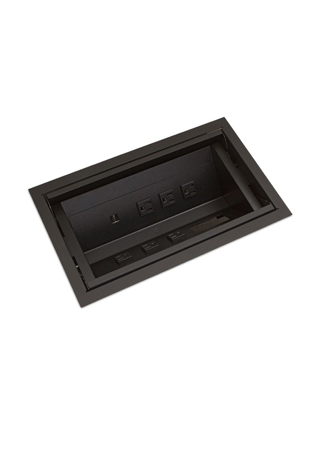 PCS46/STU1-U -Mockett Steel Grommet - 6 Power, 2 Data, Dual USB