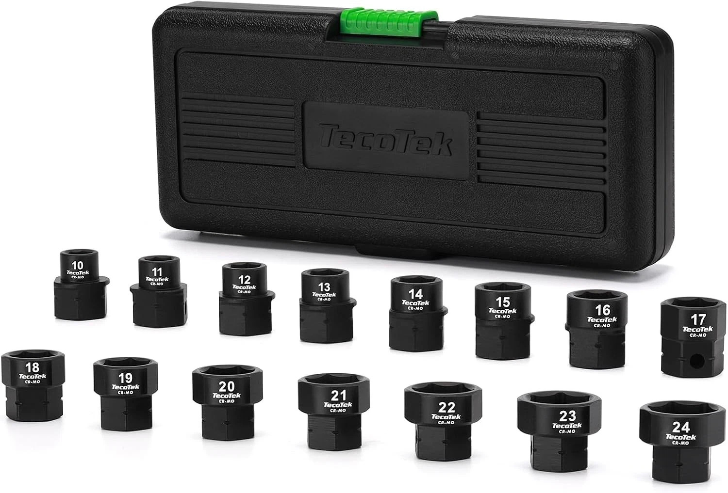 15-Piece 1/2-Inch Drive Metric Low Profile Impact Socket Set, Stubby Socket Set,