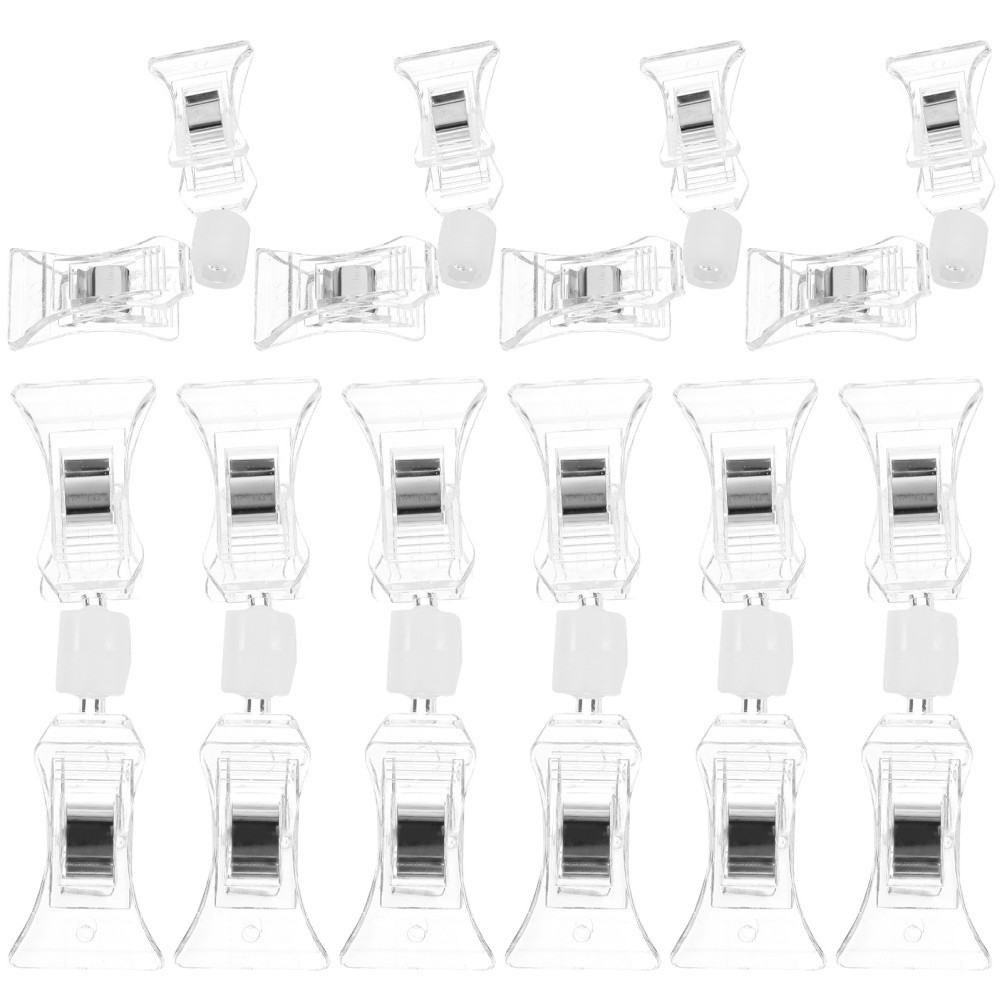 10Pcs Multi Function Plastic Sign Holders Swivel Clips for Store Shelves