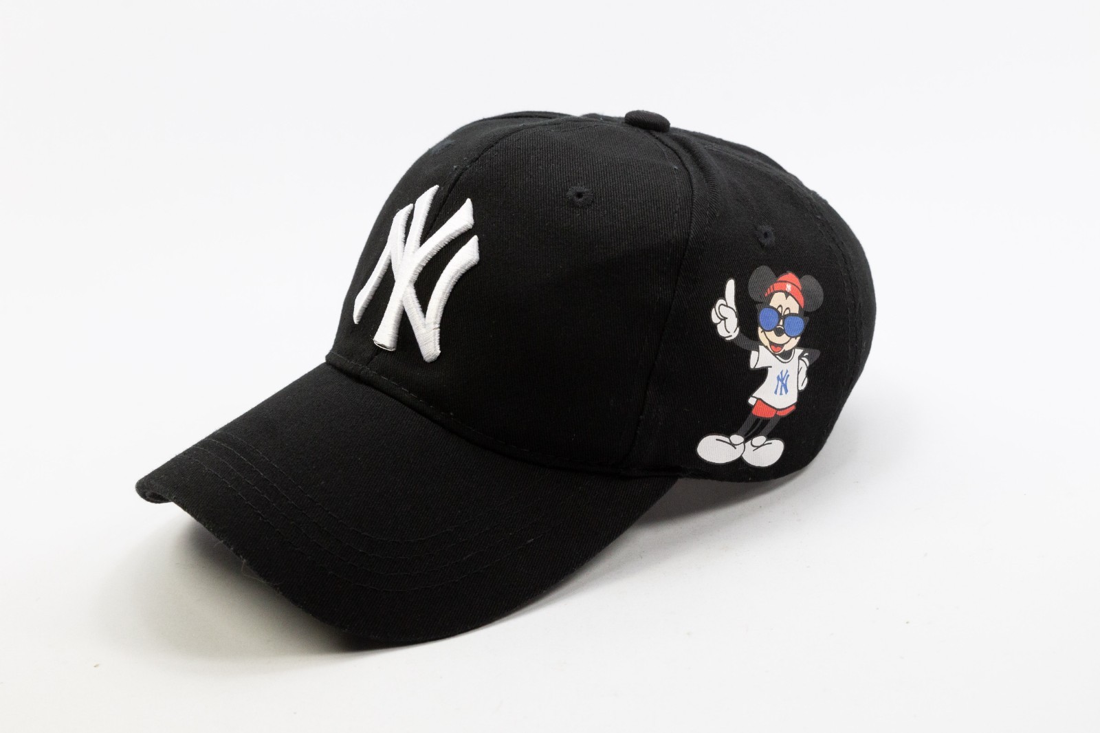 Kid's New York Yankees Mickey Mouse Collaboration Baseball Cap MLB Black EUC
