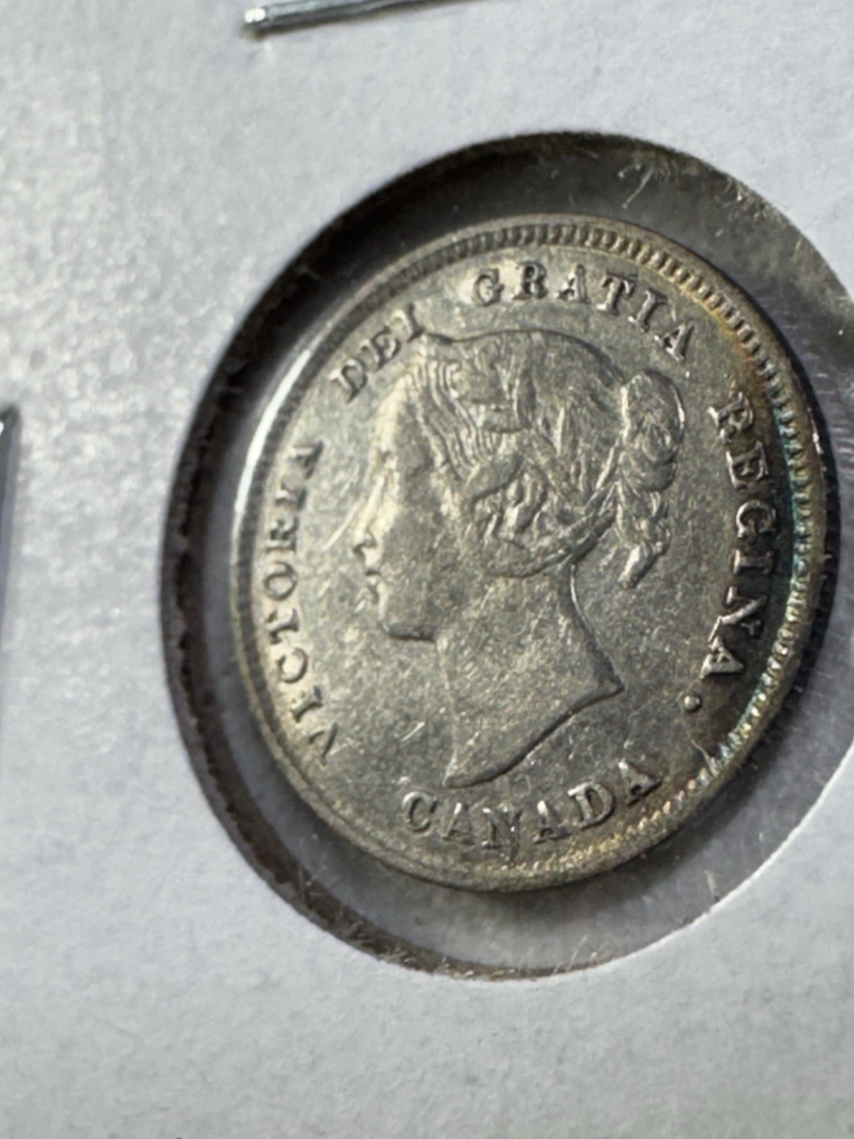 1893 Canada 5 Cents Small Silver Coin Cleaned