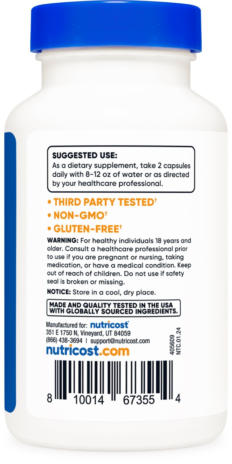 Nutricost SAM-e (S-Adenosyl-L-Methionine) 400mg, 120 Capsules