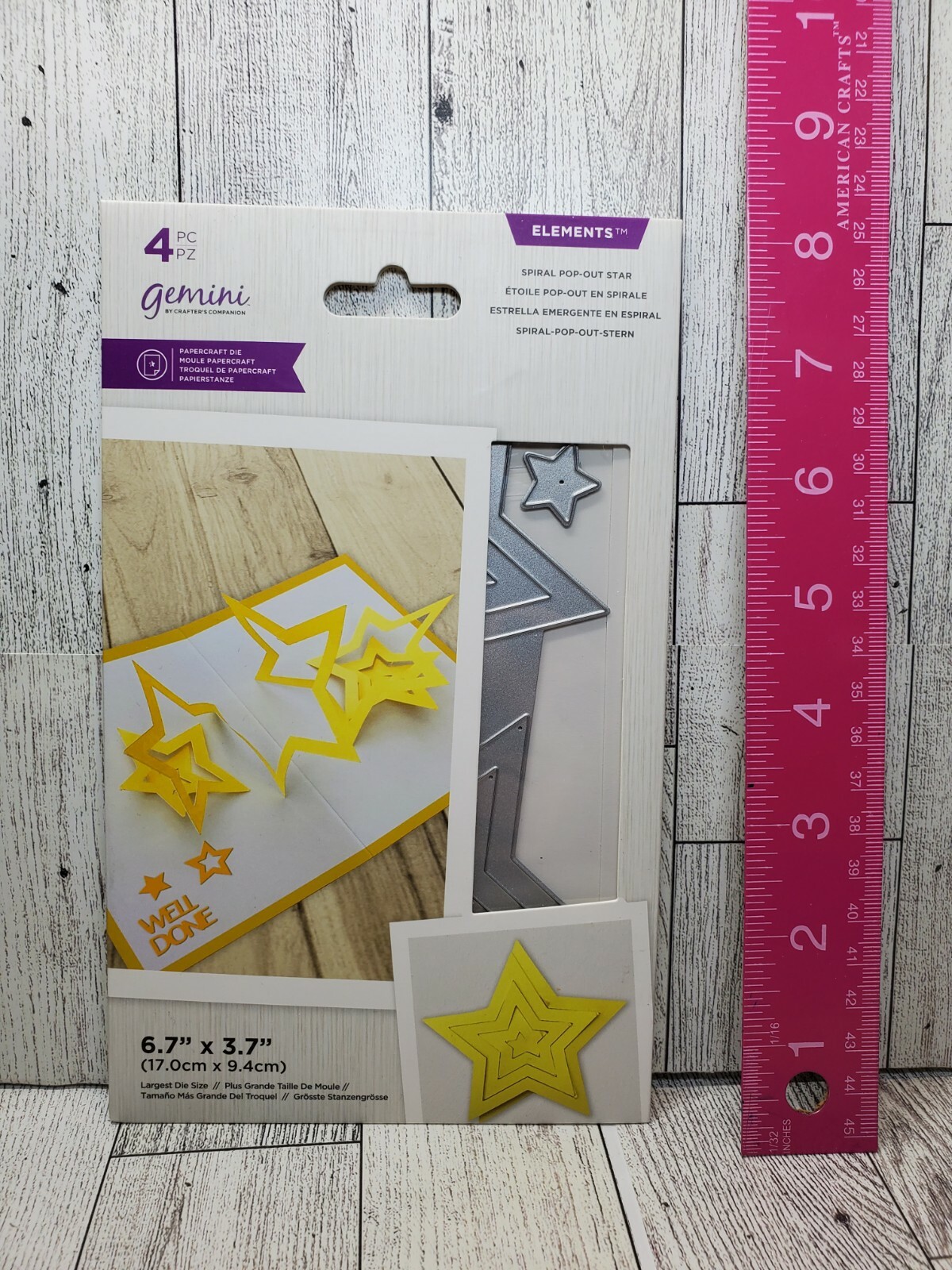 CC1 Crafters Companion Elements Spiral Pop Out Star Die Set New
