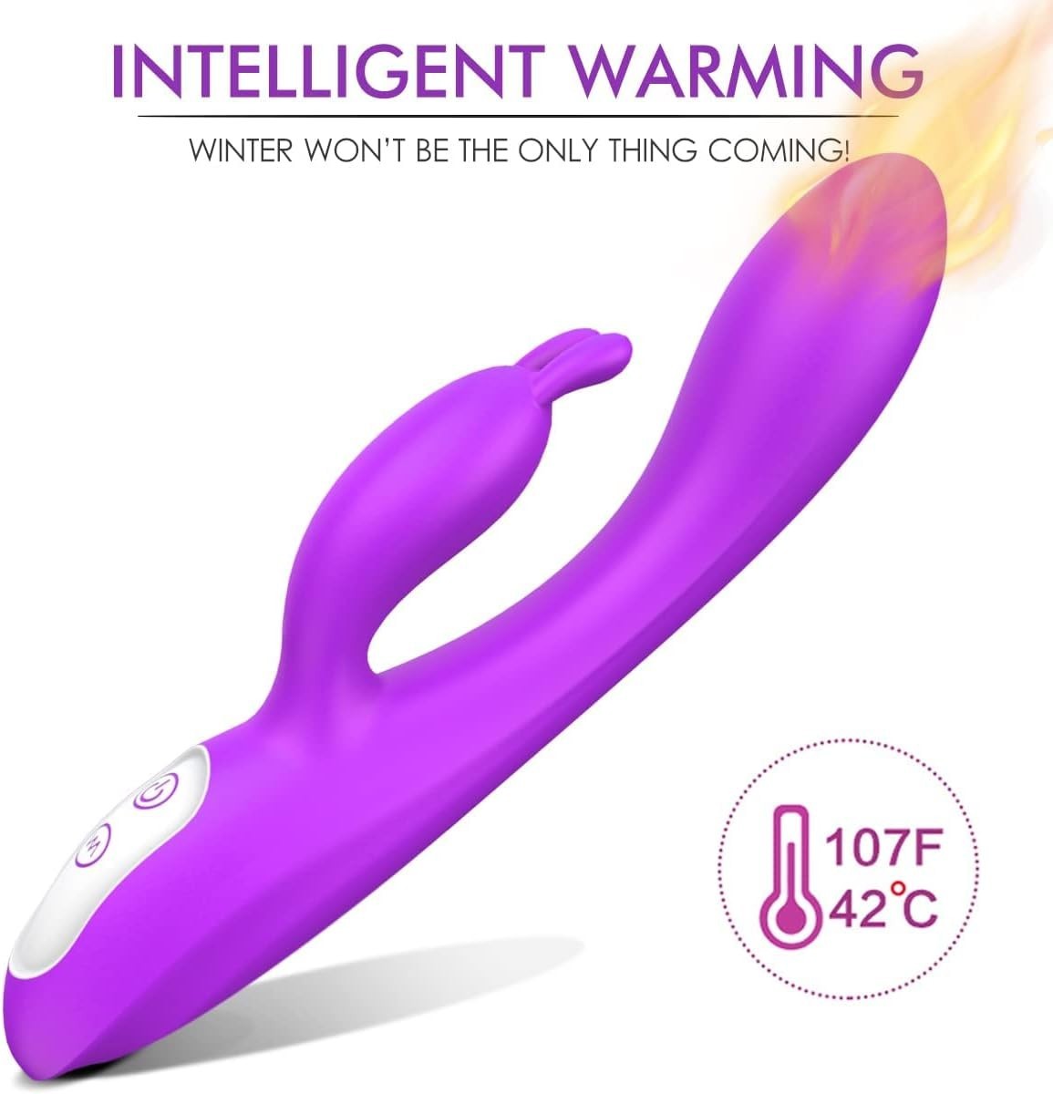G Spot Rabbit Vibrator with Heating Function and Bunny Ears for Clitoris G-sp...