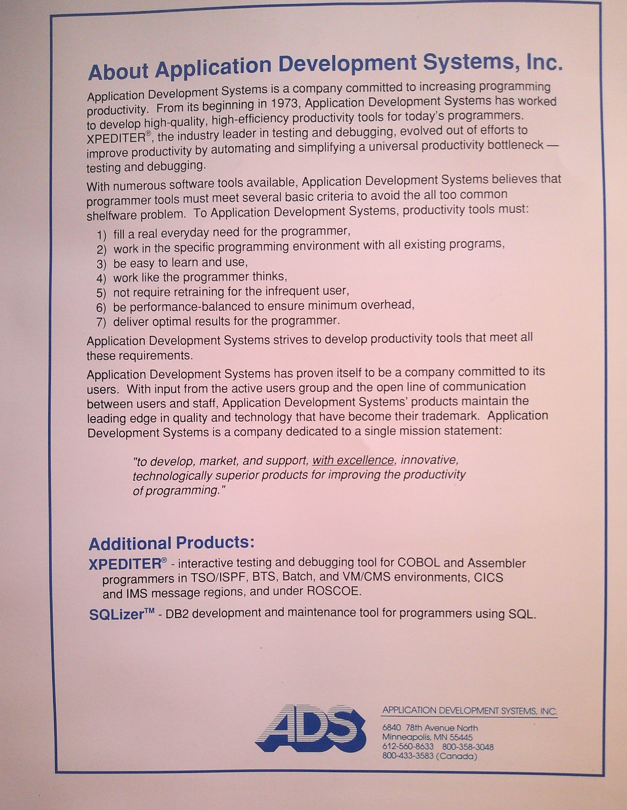 NAVIGATOR/MF brochure 1989 Source code analysis for IBM mainframe COBOL programs