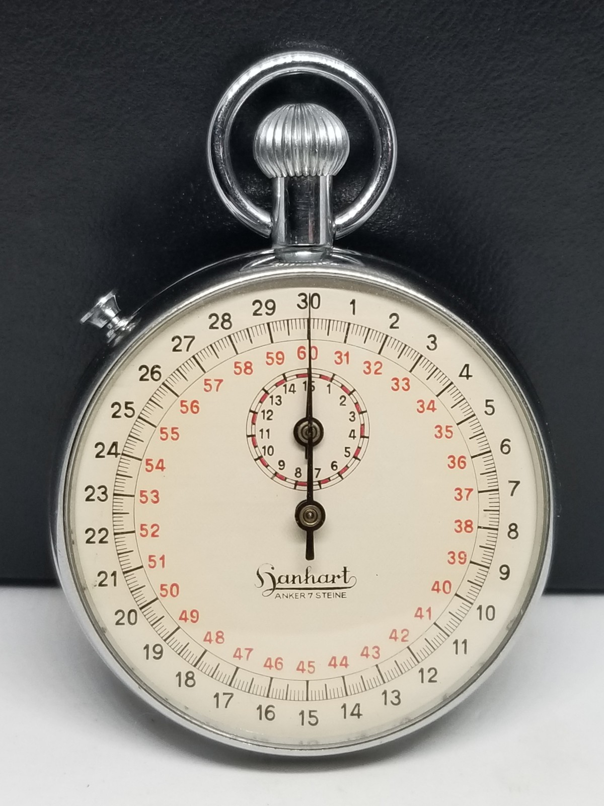 J0135 Vintage Hanhart Stop Watch, Stamped AH, Working.