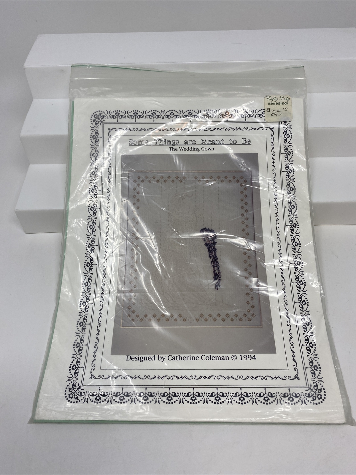 Catherine Coleman 1994 Needlepoint Pattern Some Things Are Meant Wedding Vtg
