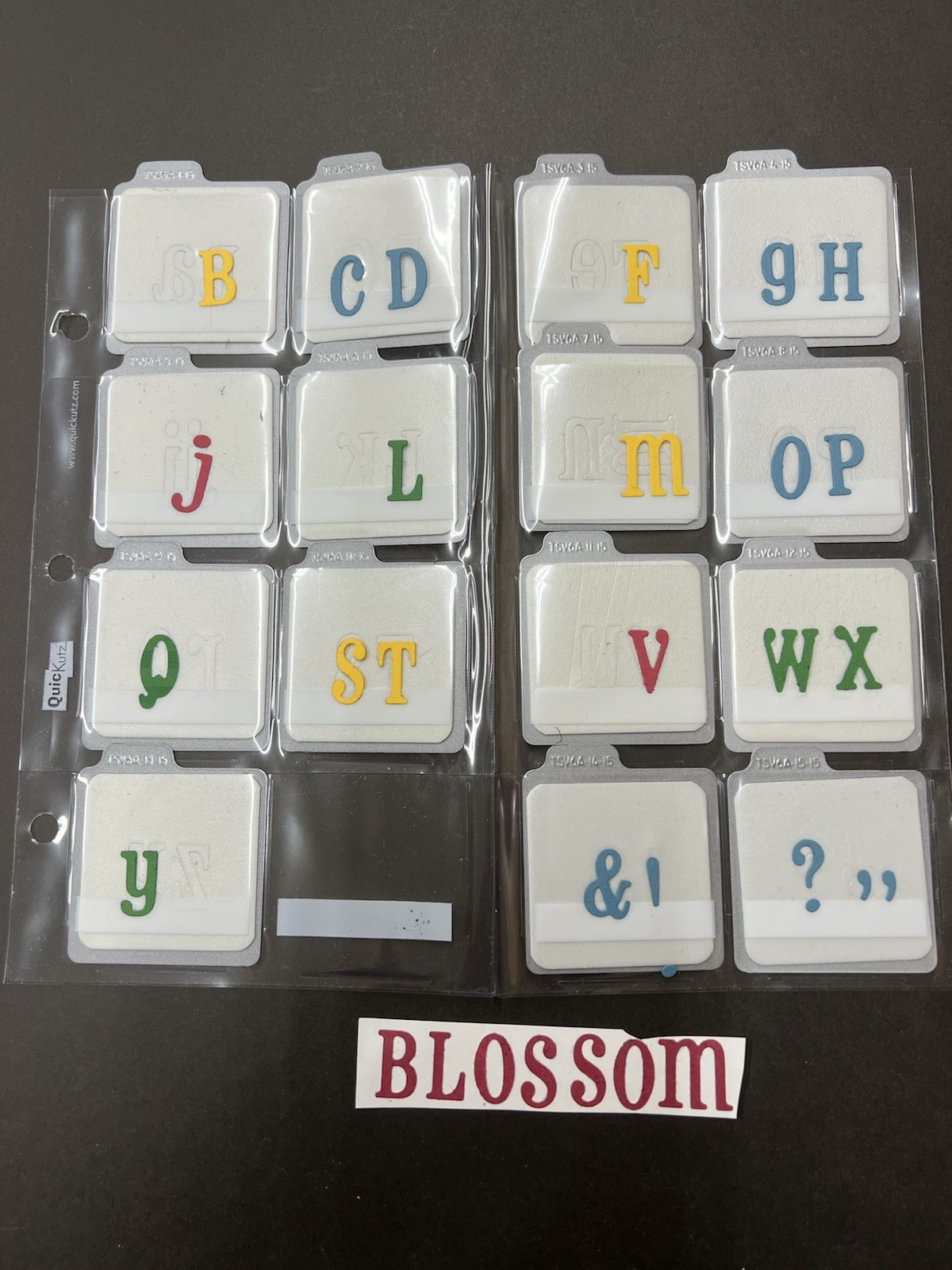 QuicKutz Alphabet dies**  BLOSSOM **  Complete Alphabet & Punctuation