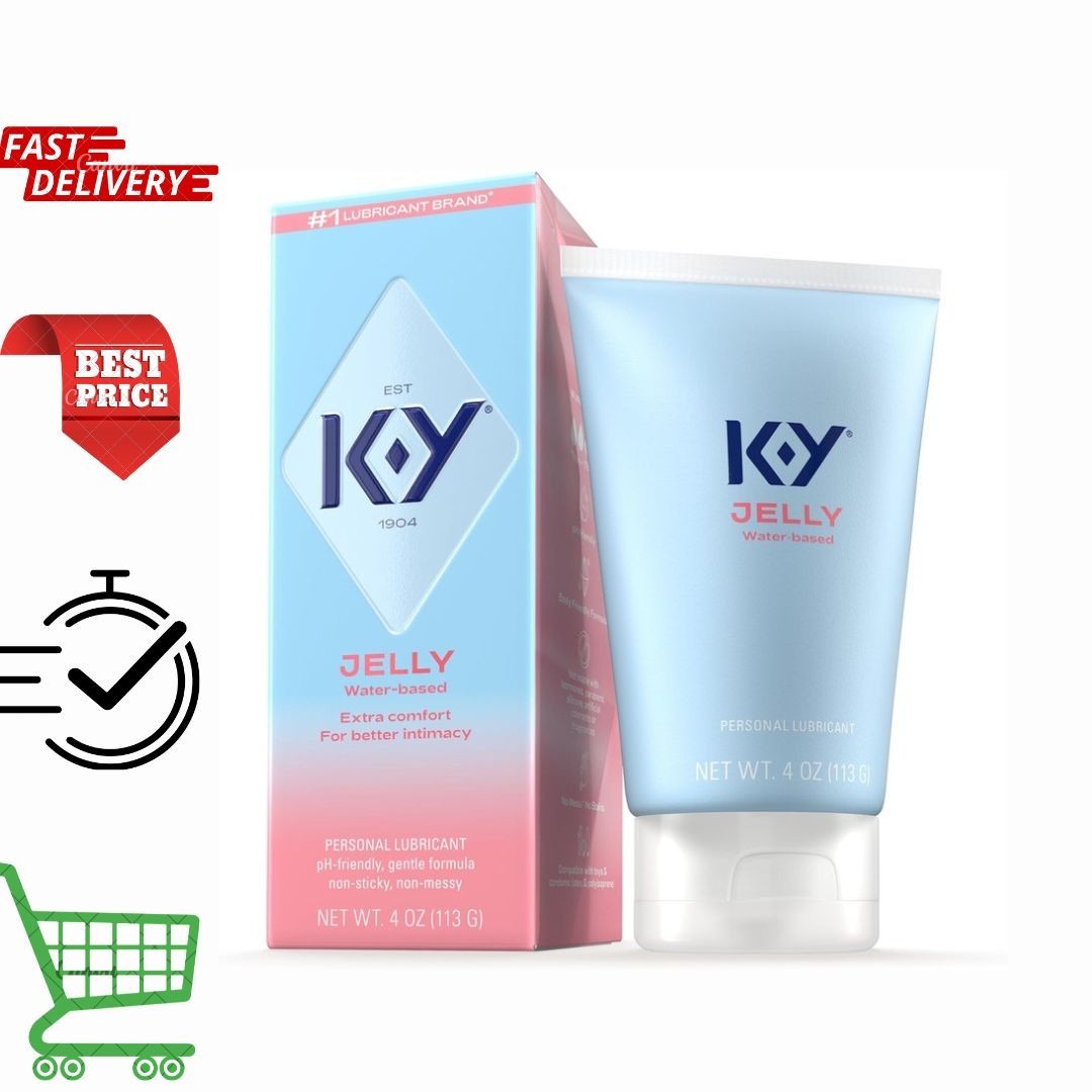 K-Y Jelly Personal Lubricant Water Based Formula Fast Lube for Wetter Sex 4 oz N