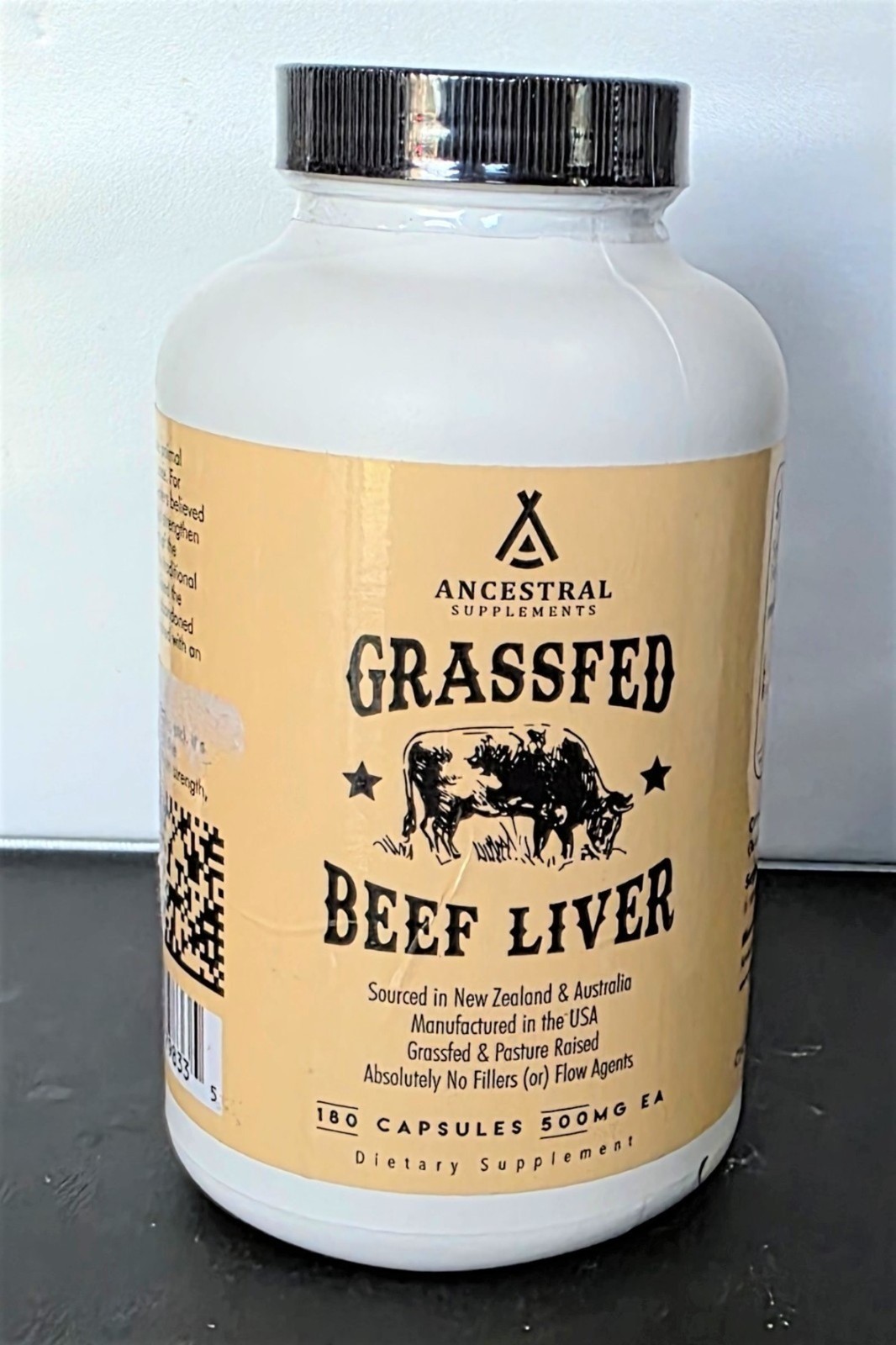 Ancestral Supplements Grass Fed Beef Liver 180 Capsules