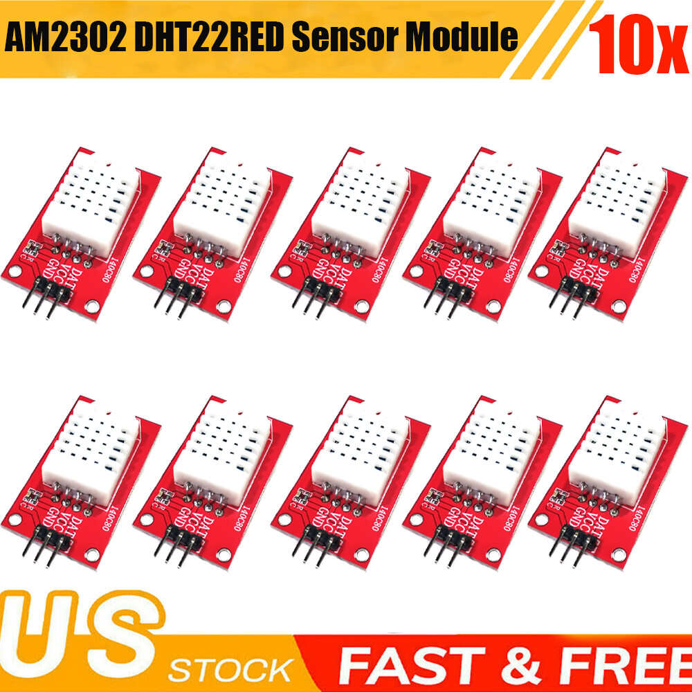 10PCS AM2302 DHT22 Digital Temperature and Humidity Sensor Module 3.3V-5V US