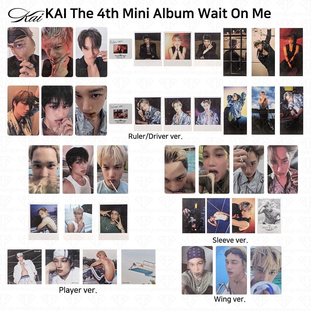 Kai 4th Mini Album Wait On Me Photobook/Player/Sleeve/Wing Official Photocard