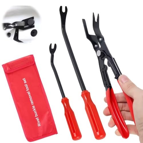 3Pcs Car Clip Pliers Fastener Remover Set Auto Trim Rivet Removal Tool Kit