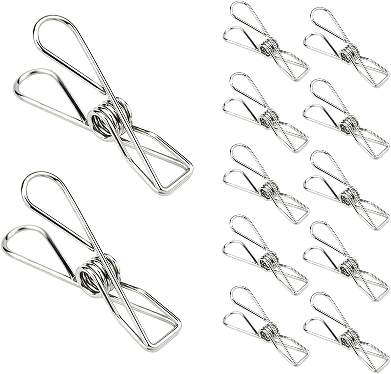 50 Pack Stainless Steel Clothespins Heavy Duty Laundry Clips Rustproof Metal